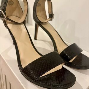 Nine West Black Snakeskin Heels